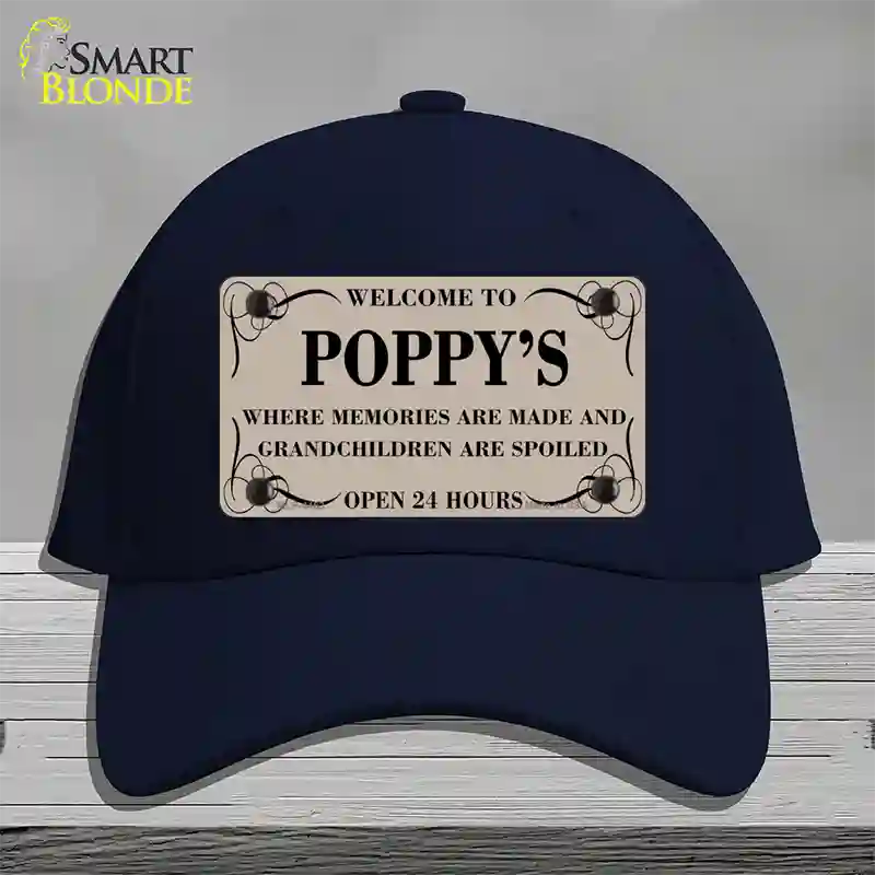 Welcome To Poppys Novelty License Plate Hat Cotton / Navy