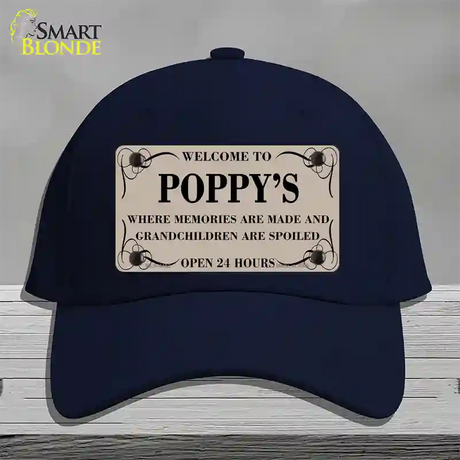 Welcome To Poppys Novelty License Plate Hat Cotton / Navy