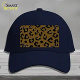 Brown Black Cheetah Novelty License Plate Hat Cotton / Navy