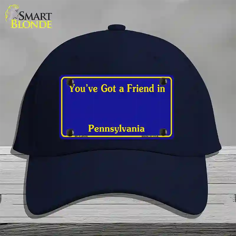 Pennsylvania Blue State Blank Novelty License Plate Hat Cotton / Navy