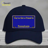 Pennsylvania Blue State Blank Novelty License Plate Hat Cotton / Navy