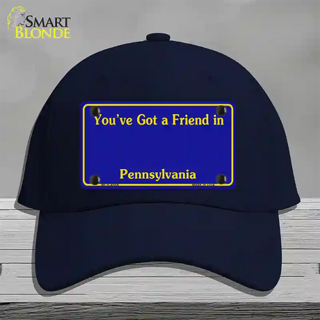 Pennsylvania Blue State Blank Novelty License Plate Hat Cotton / Navy