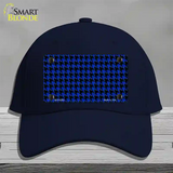 Blue Black Houndstooth Novelty License Plate Hat Cotton / Navy
