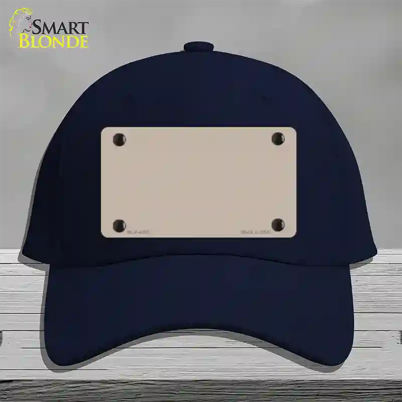 Tan Solid Novelty License Plate Hat Cotton / Navy