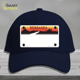 Nebraska Amber State Blank Novelty License Plate Hat Cotton / Navy