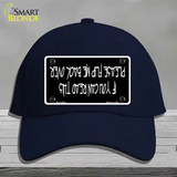 Flip Me Over Metal Novelty License Plate Hat Cotton / Navy