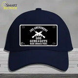 God, Guns, Guts Novelty License Plate Hat Cotton / Navy