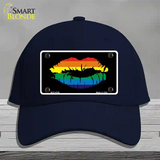 Lips Novelty License Plate Hat Cotton Navy