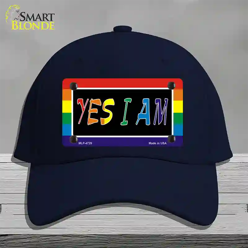 Yes I Am Novelty License Plate Hat Cotton Navy