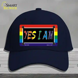 Yes I Am Novelty License Plate Hat Cotton Navy