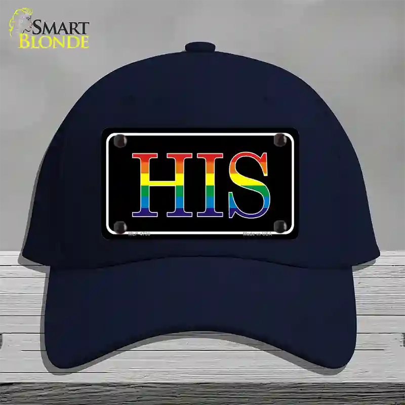 His Rainbow Novelty License Plate Hat Cotton Navy
