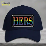 Hers Rainbow Novelty License Plate Hat Cotton Navy