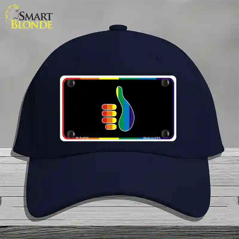 Thumbs Up Novelty License Plate Hat Cotton Navy
