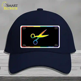 Scissors Novelty License Plate Hat Cotton Navy