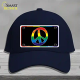 Peace Sign Novelty License Plate Hat Cotton Navy