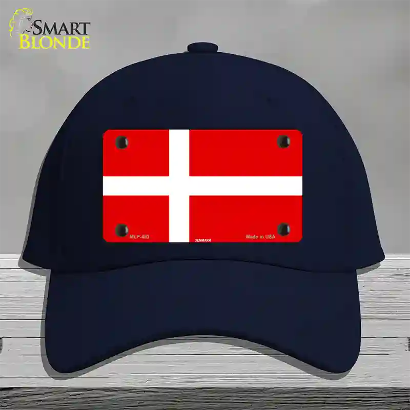 Denmark Flag Novelty License Plate Hat Cotton / Navy