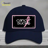 Cancer Sucks Novelty License Plate Hat Cotton / Navy
