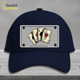 Four Aces Cards Novelty License Plate Hat Cotton / Navy