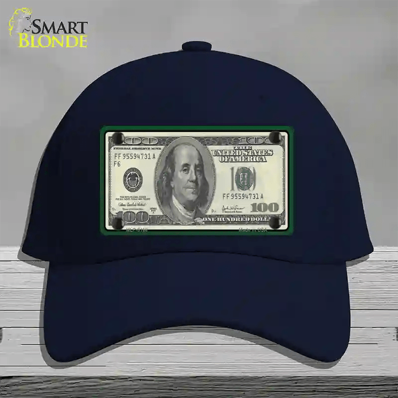 $100 Bill Novelty License Plate Hat Cotton / Navy