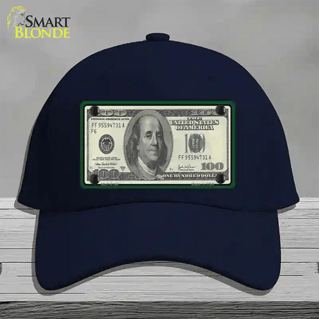 $100 Bill Novelty License Plate Hat Cotton / Navy