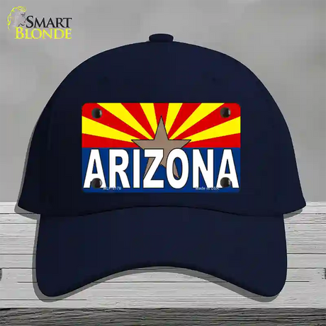 Arizona Flag White Arizona Novelty License Plate Hat Sign Cotton / Navy