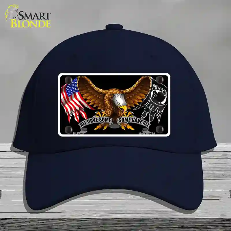 POW MIA All Gave Some Some Gave All Novelty License Plate Hat Cotton / Navy
