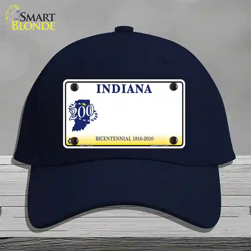 Indiana State Bicentennial Novelty License Plate Hat Cotton / Navy