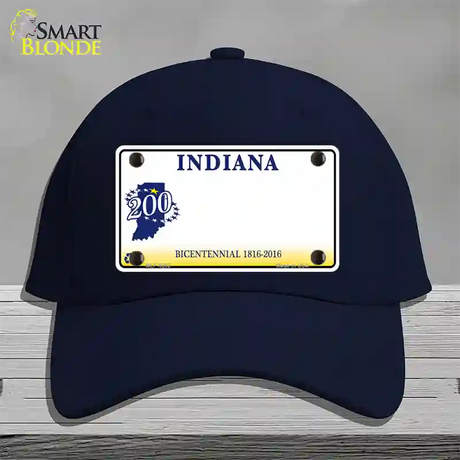 Indiana State Bicentennial Novelty License Plate Hat Cotton / Navy