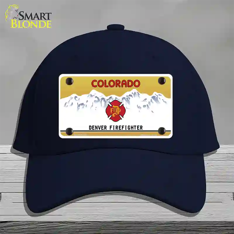 Denver Fire Fighter Novelty License Plate Hat Cotton / Navy