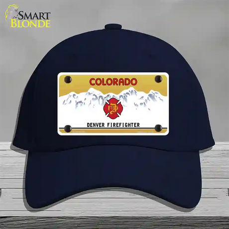 Denver Fire Fighter Novelty License Plate Hat Cotton / Navy