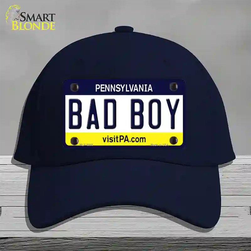Bad Boy Pennsylvania State Novelty License Plate Hat Cotton / Navy