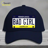 Bad Girl Pennsylvania State Novelty License Plate Hat Cotton / Navy