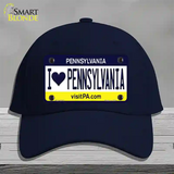 I Love Pennsylvania State Novelty License Plate Hat Cotton / Navy