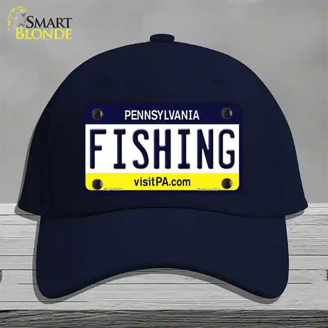 Fishing Pennsylvania State Novelty License Plate Hat Cotton / Navy