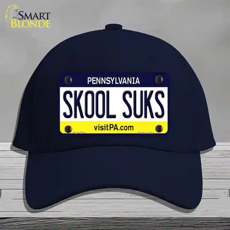Skool Suks Pennsylvania State Novelty License Plate Hat Cotton / Navy