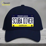 Scuba Diver Pennsylvania State Novelty License Plate Hat Cotton / Navy