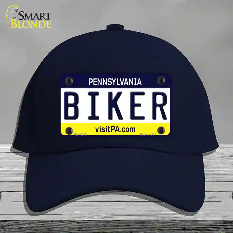 Biker Pennsylvania State Novelty License Plate Hat Cotton / Navy