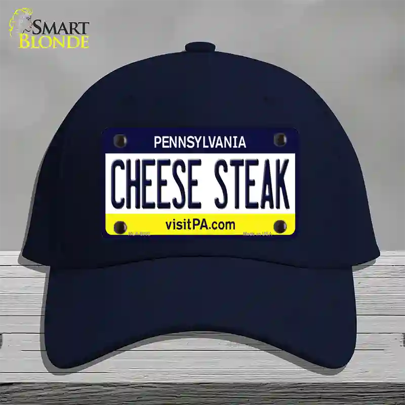 Cheese Steak Pennsylvania State Novelty License Plate Hat Cotton / Navy