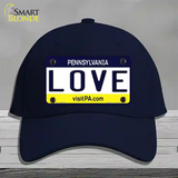 Love Pennsylvania State Novelty License Plate Hat Cotton / Navy
