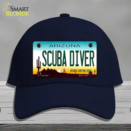 Arizona Scuba Diver Novelty License Plate Hat Cotton / Navy