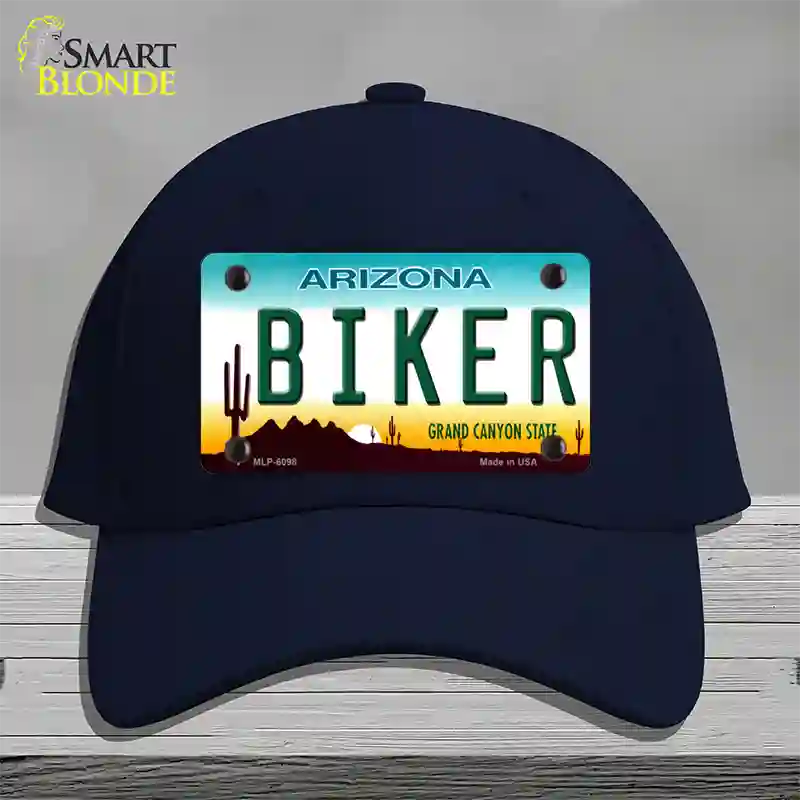 Arizona Biker Novelty License Plate Hat Cotton / Navy