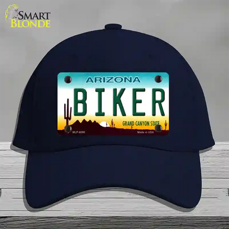 Arizona Biker Novelty License Plate Hat Cotton / Navy