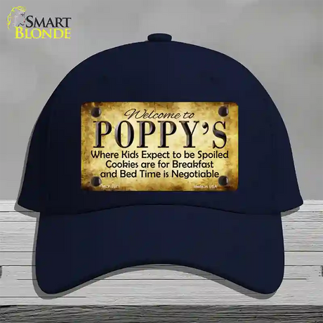 Poppys Novelty License Plate Hat Cotton / Navy