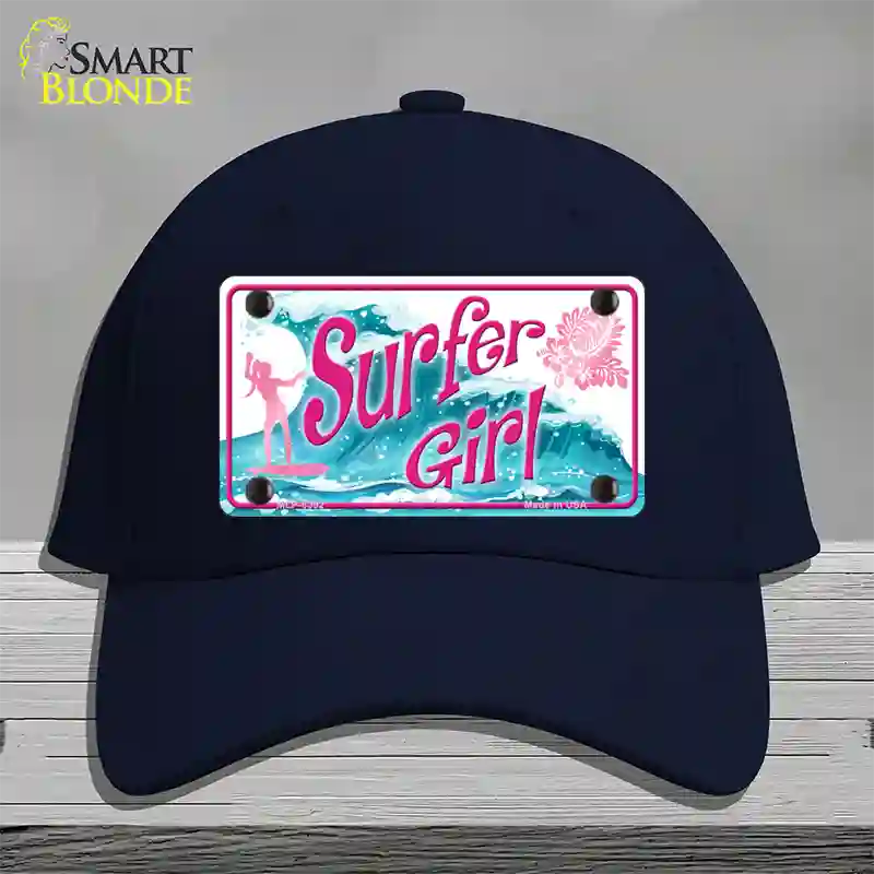 Surfer Girl Novelty License Plate Hat Cotton / Navy