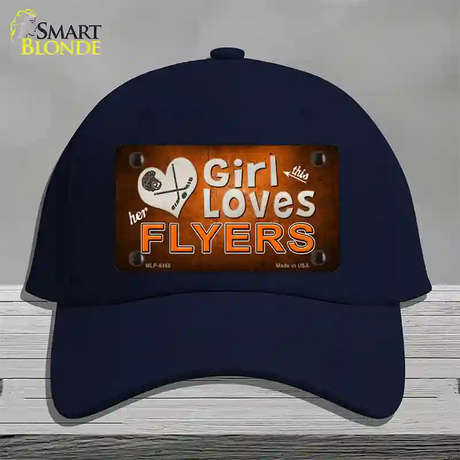 This Girl Loves Her Flyers Novelty License Plate Hat Cotton / Navy