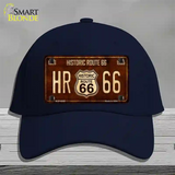 Historic Route 66 Vintage Novelty License Plate Hat Cotton Navy