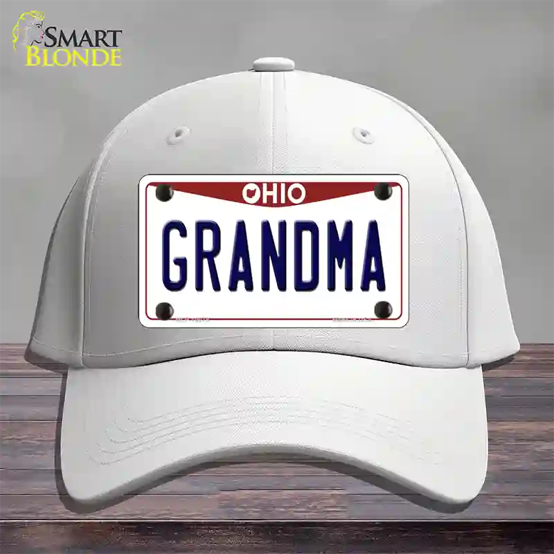 Grandma Ohio Novelty License Plate Hat Cotton / White