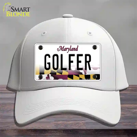 Golfer Maryland Novelty License Plate Hat Cotton / White