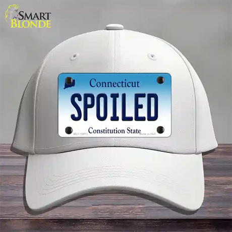 Spoiled Connecticut Novelty License Plate Hat Cotton / White
