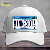 Minnesota State Novelty License Plate Hat Cotton / White